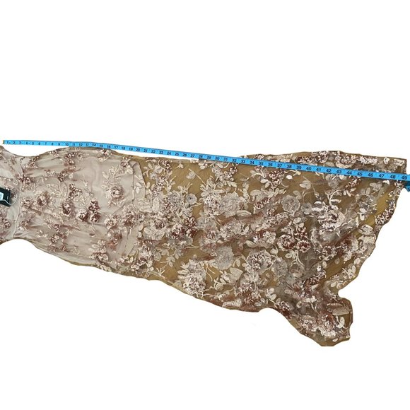 NWT FORMAL FLORAL SEQUIN LONG DRESS - Picture 5 of 5